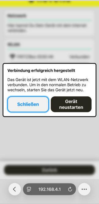 novolto Sense WLAN-Verbindung erfolgreich